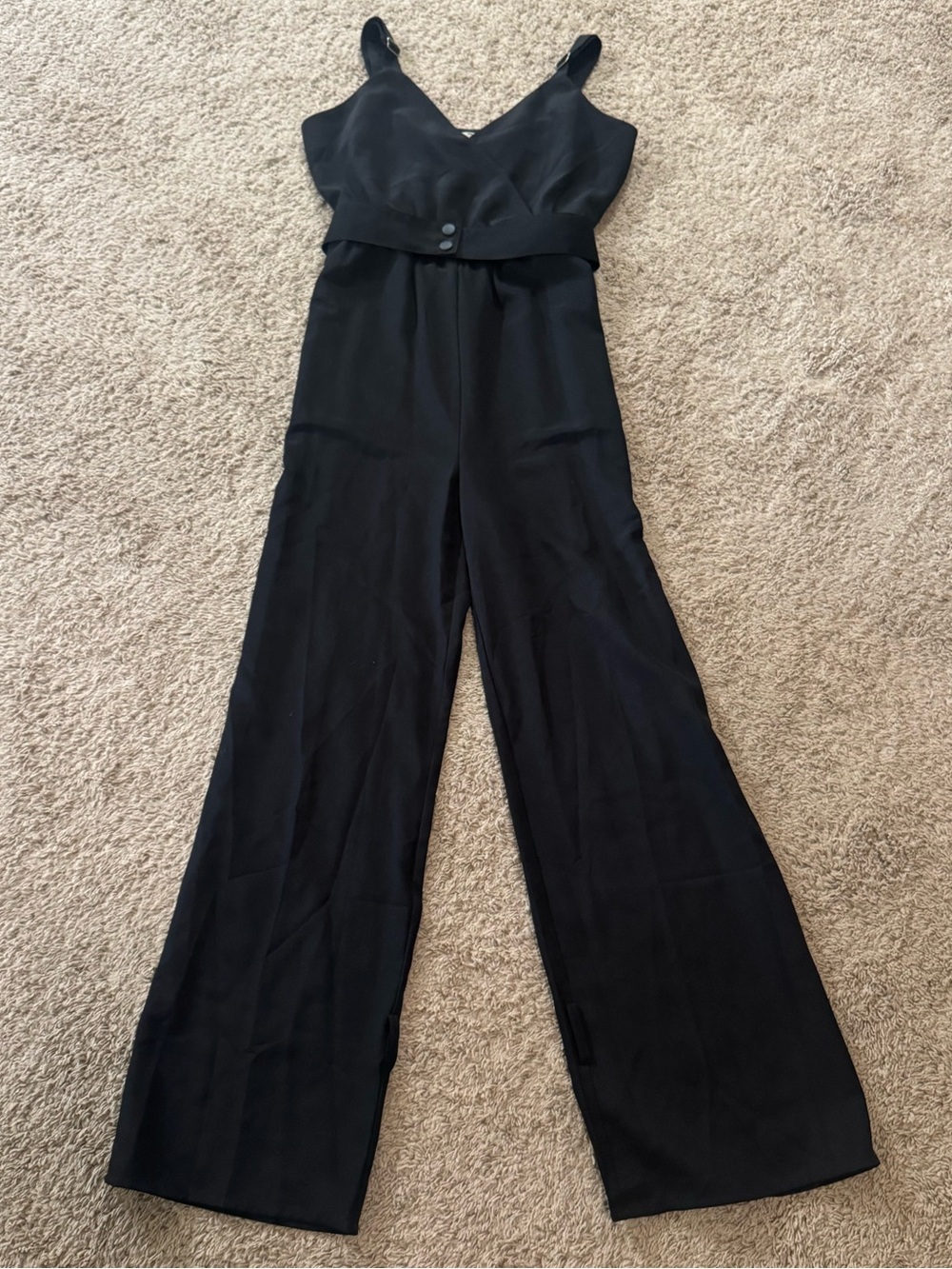 entro Black V-Neck Wide Leg Jumpsuit